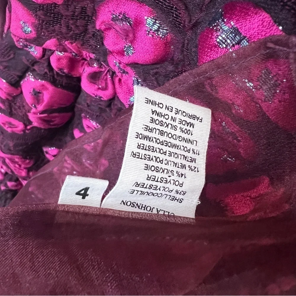ULLA JOHNSON dress in maroon red jacquard floral size 4 - Picture 12 of 15